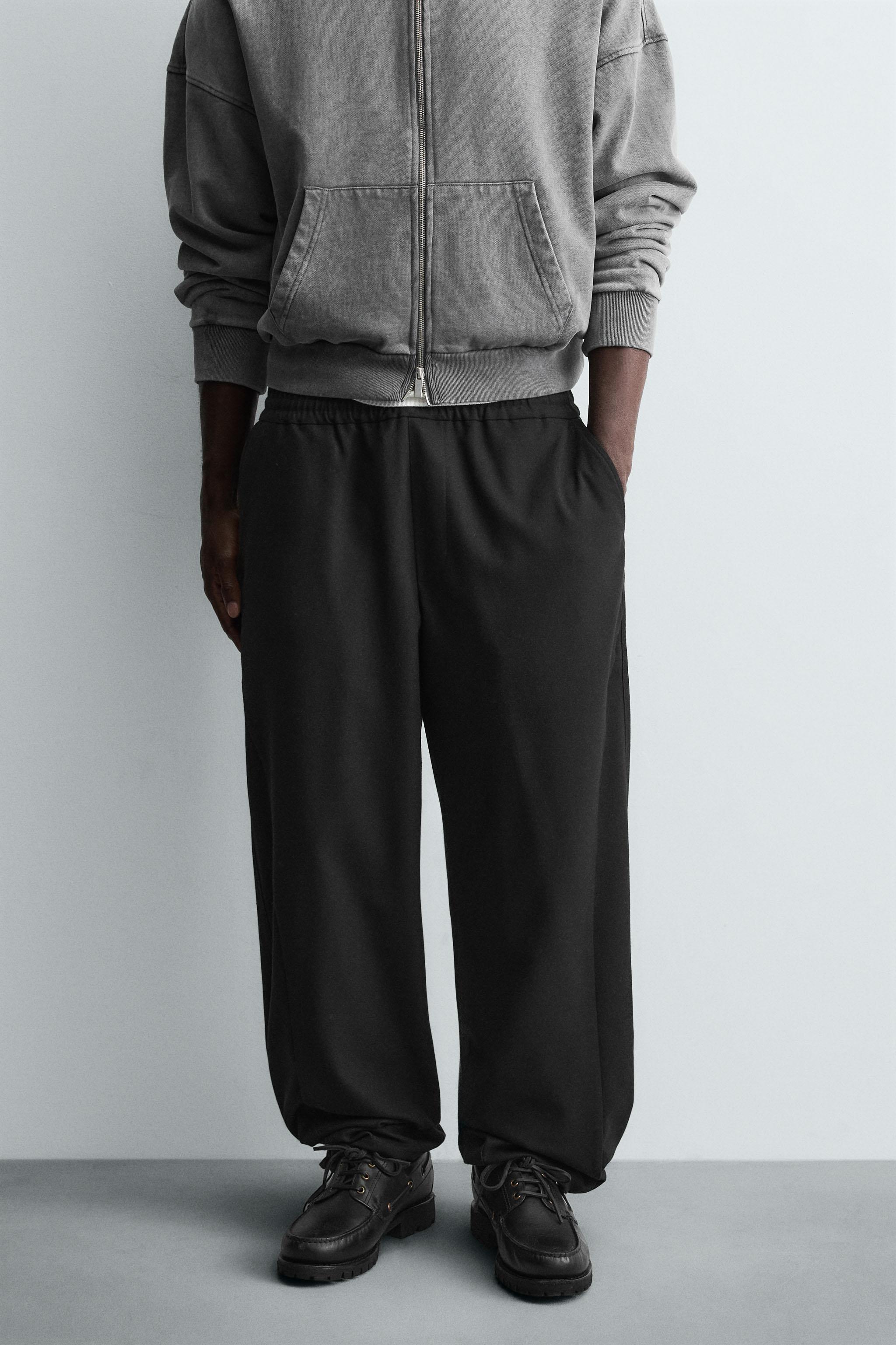 RELAXED FIT TEXTURED PANTS